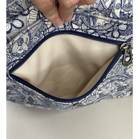 Sakroots Convertible Backpack Purse Blue & White Travel School Shoulder Bookbag - Picture 5 of 14